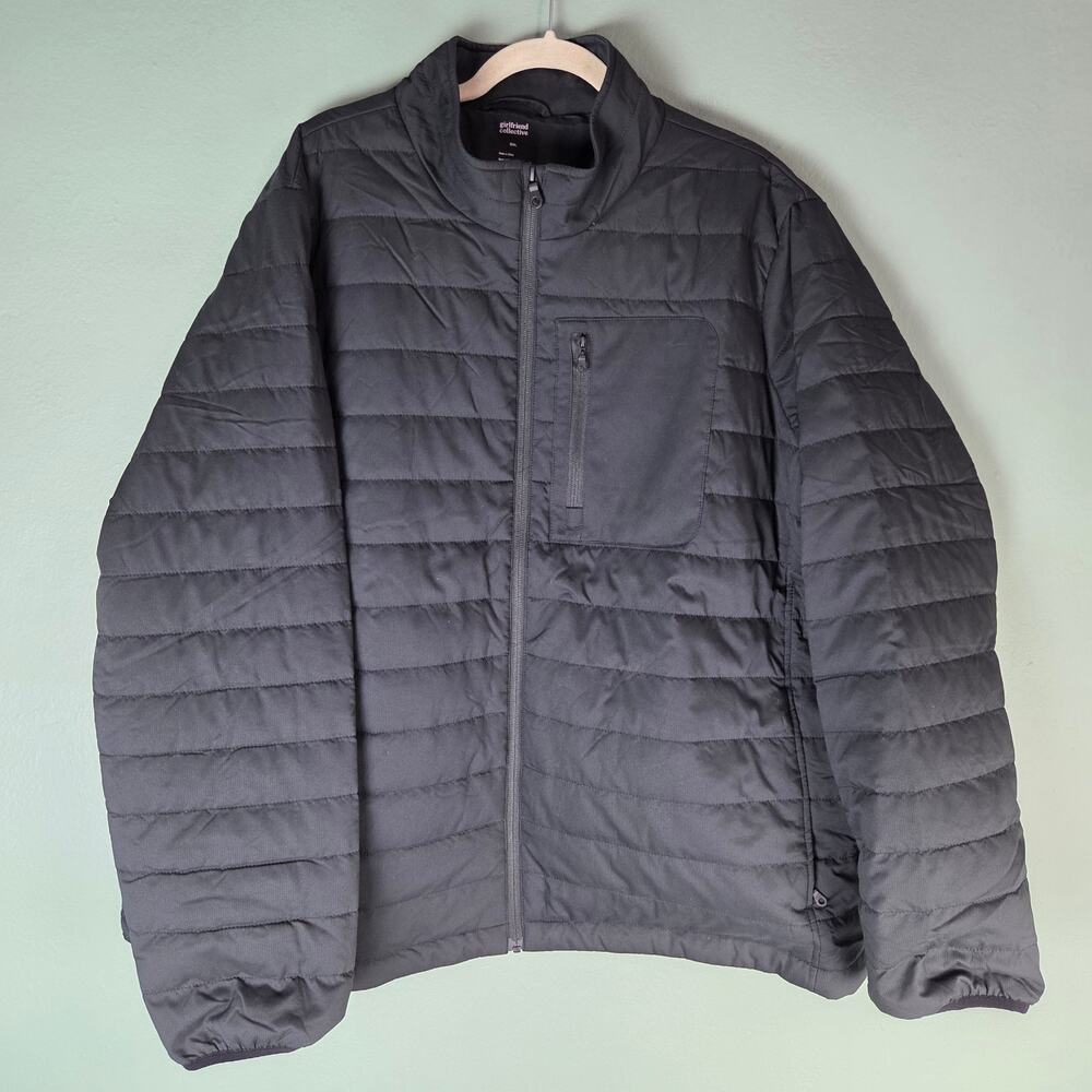 Girlfriend Collective Womens Packable Puffer Jacket Size 5XL Black Sustainable